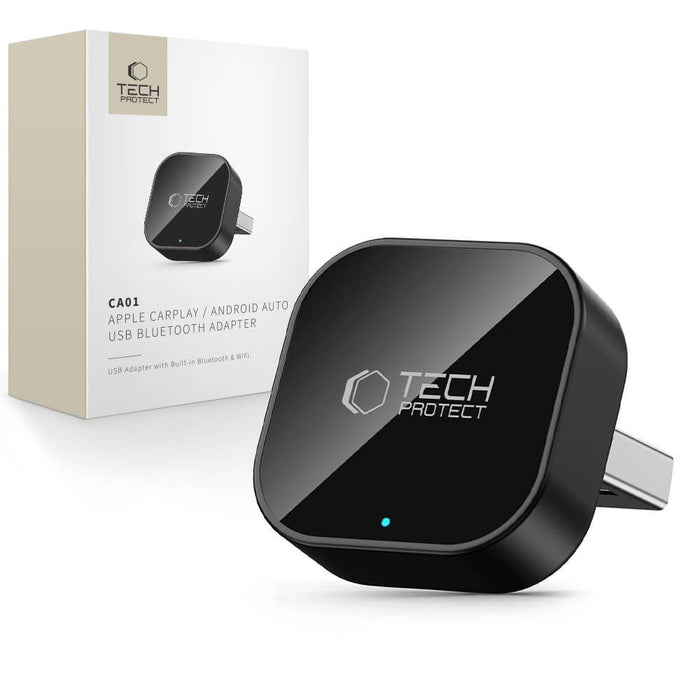 Tech-Protect Ultraboost CA01 USB Bluetooth 5.4 Apple CarPlay / Android Auto адаптер - черен
