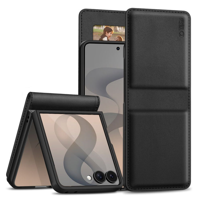 Калъф-портфейл Tech-Protect за Samsung Galaxy Z Flip 8 - черен