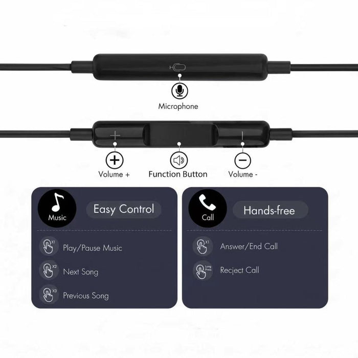 Tech-Protect Ultraboost Core G3 USB-C кабелни слушалки - черни