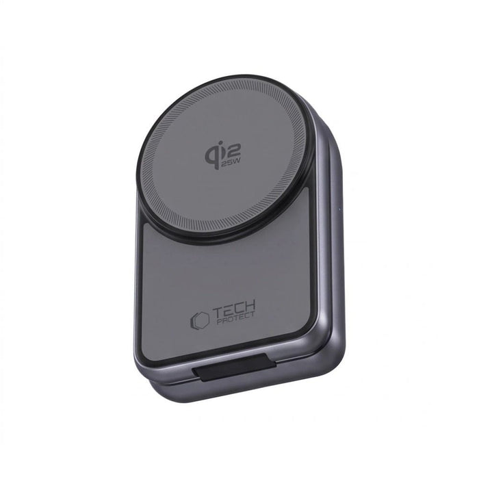 Безжично зарядно Tech-Protect A53 3в1 MagSafe 25W QI2.2 - тъмносиво