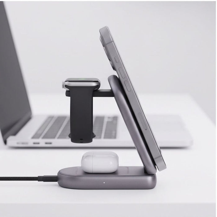 Безжично зарядно Tech-Protect A53 3в1 MagSafe 25W QI2.2 - тъмносиво