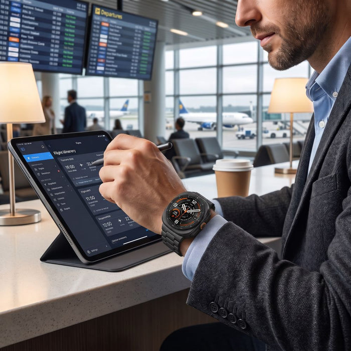 Каишка от неръждаема стомана Tech-Protect за Samsung Galaxy Watch Ultra 47mm - черна