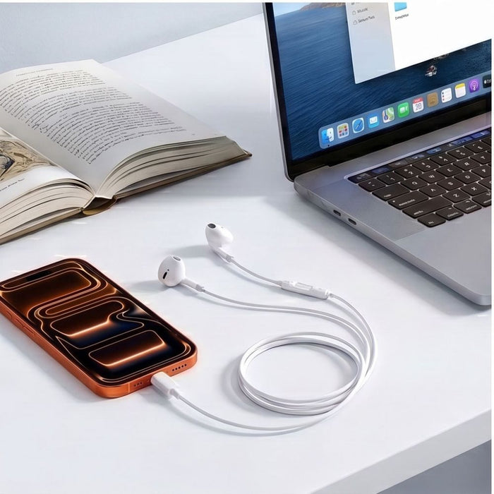 Tech-Protect Ultraboost Core G4 USB-C кабелни слушалки - бели