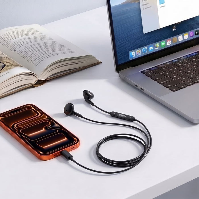 Tech-Protect Ultraboost Core G4 USB-C кабелни слушалки - черни