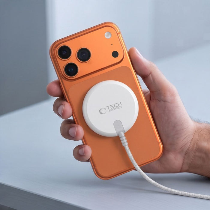 Безжично зарядно Tech-Protect A54 MagSafe 25W QI2.2 - бяло