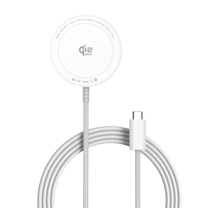 Безжично зарядно Tech-Protect A54 MagSafe 25W QI2.2 - бяло