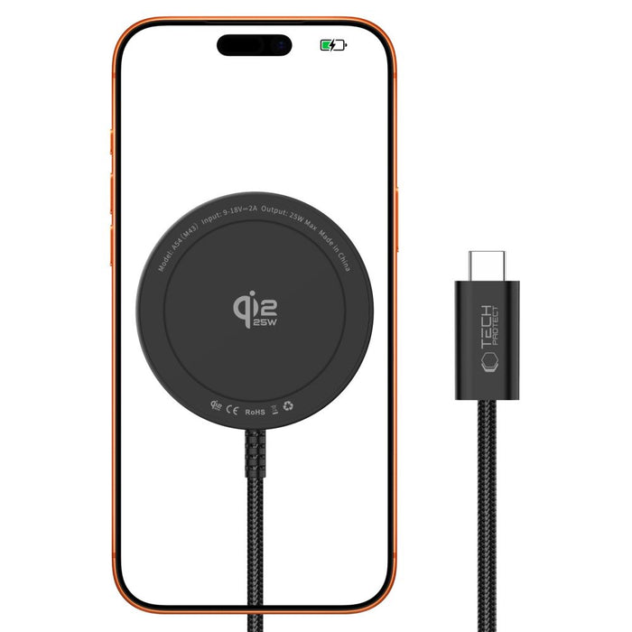 Безжично зарядно Tech-Protect A54 MagSafe 25W QI2.2 - черно