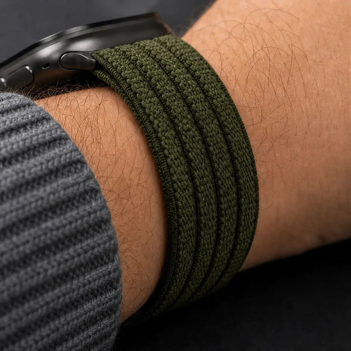 Спортна каишка Tech-Protect Nylon за Apple Watch 44 / 45 / 46 / 49 мм - тъмнозелена