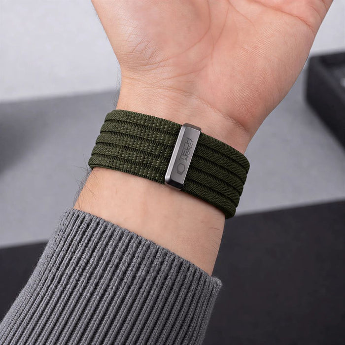 Спортна каишка Tech-Protect Nylon за Apple Watch 44 / 45 / 46 / 49 мм - тъмнозелена