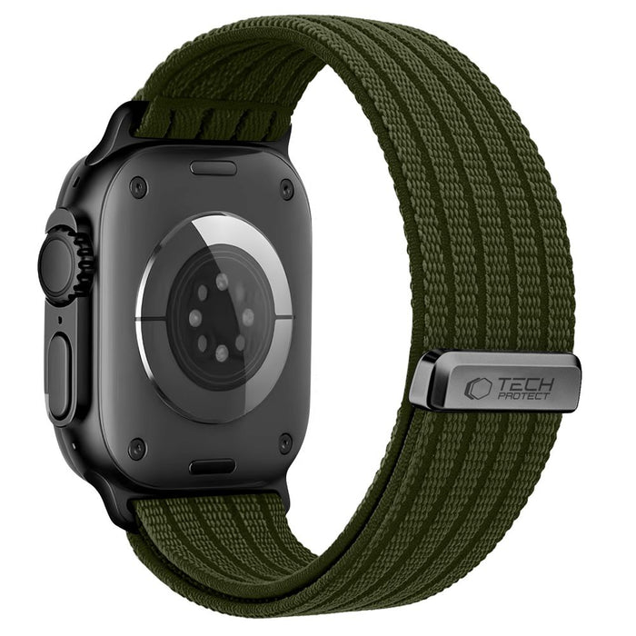 Спортна каишка Tech-Protect Nylon за Apple Watch 44 / 45 / 46 / 49 мм - тъмнозелена