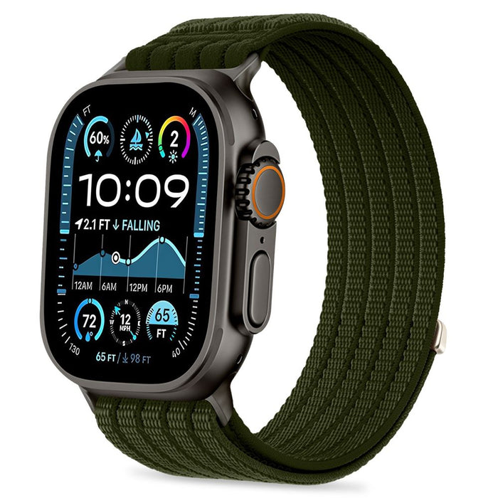 Спортна каишка Tech-Protect Nylon за Apple Watch 44 / 45 / 46 / 49 мм - тъмнозелена