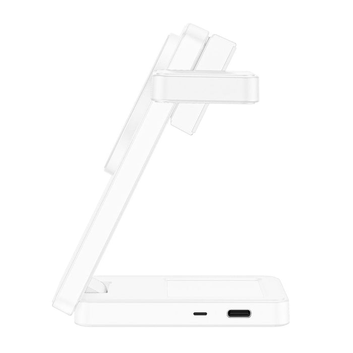 Tech-Protect A56 3в1 MagSafe 25W QI2.2 безжично зарядно + USB-C / USB-C кабел 100 см - бяло