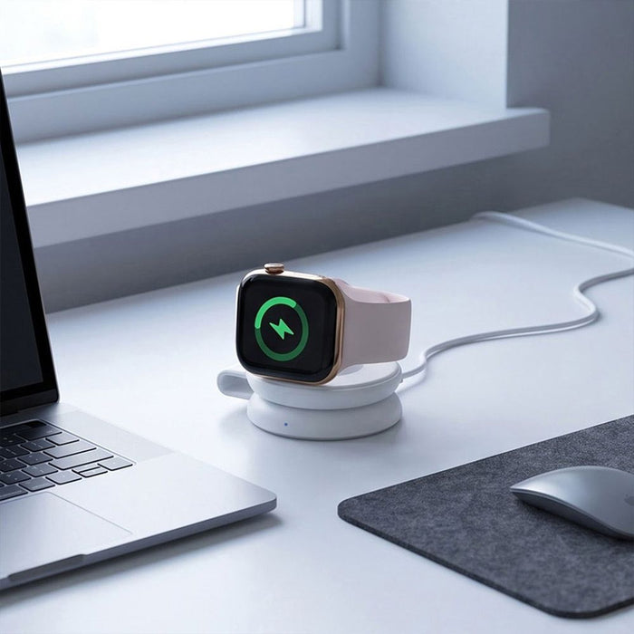 Tech-Protect A55 2в1 MagSafe 25W QI2.2 безжично зарядно + USB-C / USB-C кабел 100 см - бяло