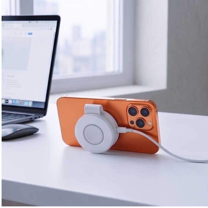 Tech-Protect A55 2в1 MagSafe 25W QI2.2 безжично зарядно + USB-C / USB-C кабел 100 см - бяло