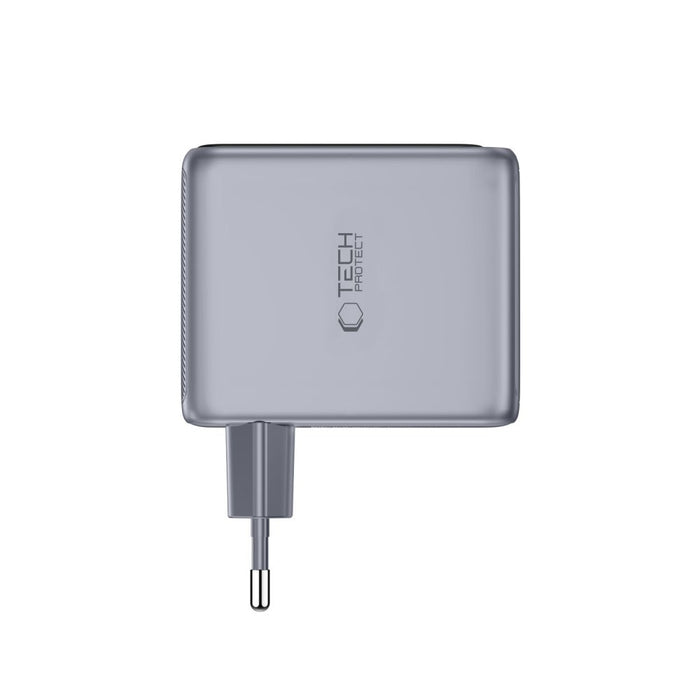 Зарядно за стена Tech-Protect PowerVision NC100W-GaN с 3 порта PD 100W / QC3.0 - тъмносиво
