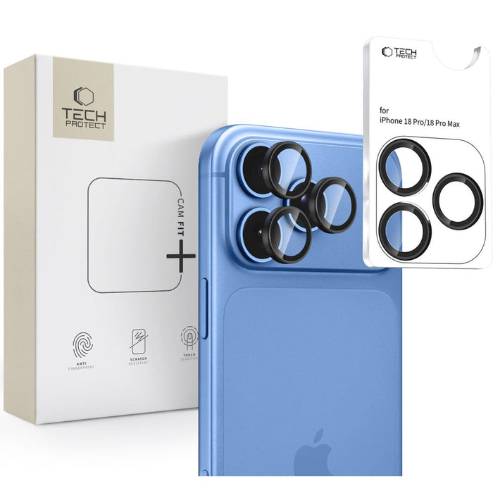 Калъф Tech-Protect Camring Fit+ за камера за iPhone 18 Pro / 18 Pro Max - черен