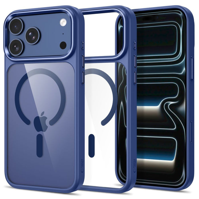 Кейс Tech-Protect Magmat Magsafe CC за iPhone 17 Pro / 18 Pro - тъмносин и прозрачен