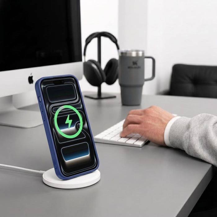 Кейс Tech-Protect Magmat Magsafe CC за iPhone 17 Pro / 18 Pro - тъмносин и прозрачен