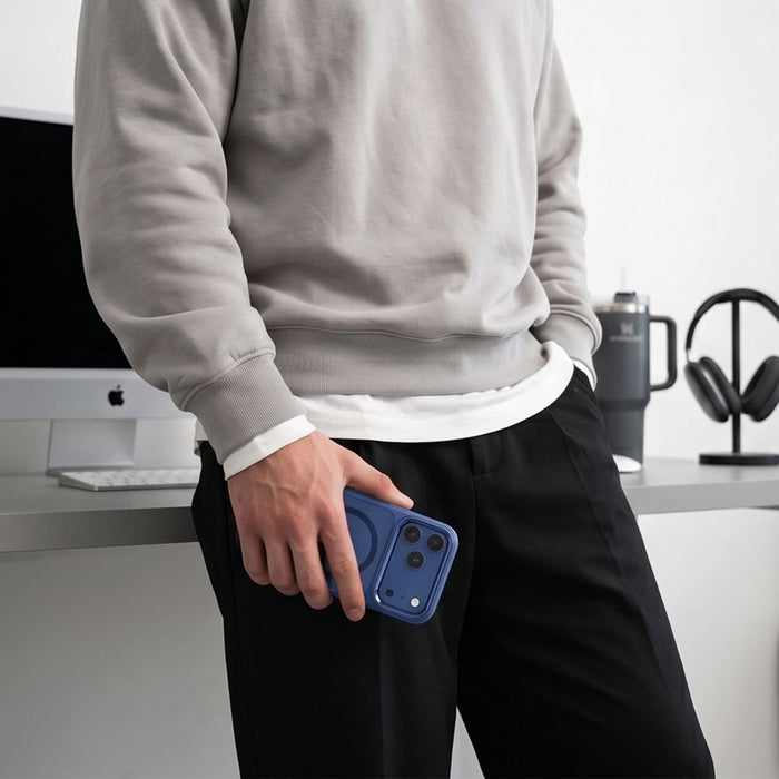 Кейс Tech-Protect Magmat Magsafe CC за iPhone 17 Pro / 18 Pro - тъмносин и прозрачен