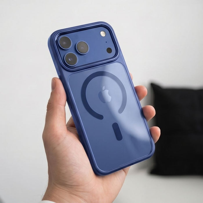 Кейс Tech-Protect Magmat Magsafe CC за iPhone 17 Pro / 18 Pro - тъмносин и прозрачен
