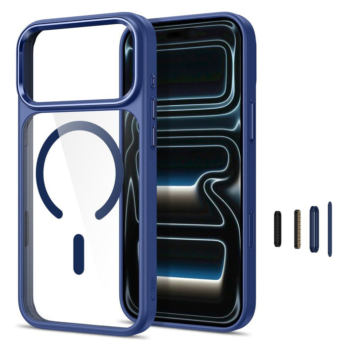 Кейс Tech-Protect Magmat Magsafe CC за iPhone 17 Pro / 18 Pro - тъмносин и прозрачен