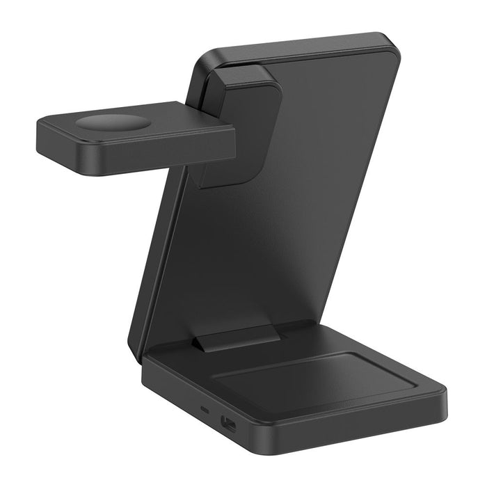 Безжично зарядно Tech-Protect A56 3в1 MagSafe + USB-C / USB-C кабел 100 см - черно