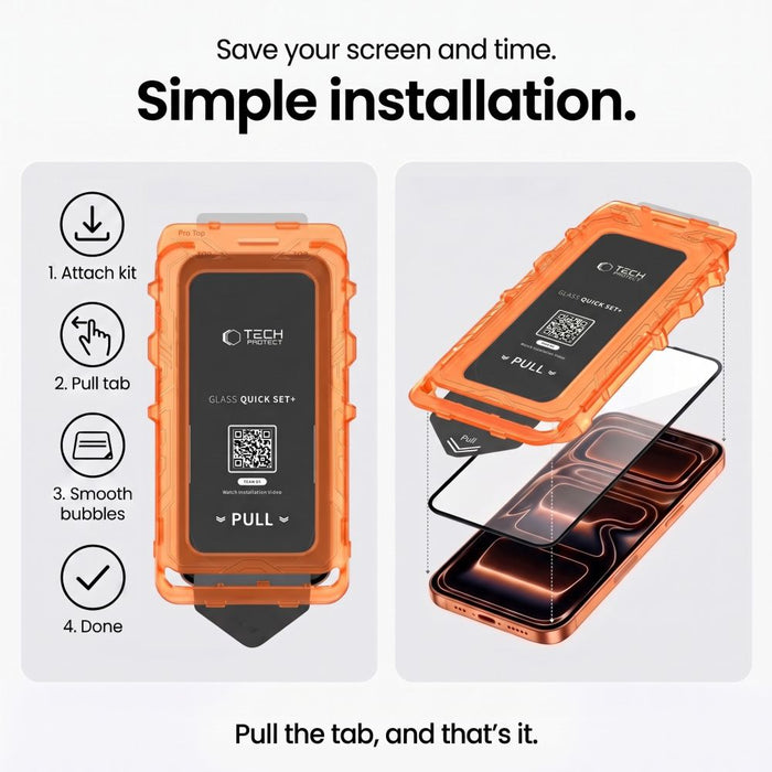 Tech-Protect Quick Set+ 2 броя закалено стъкло за iPhone 18 Pro / 17 Pro