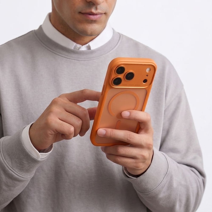 Кейс Tech-Protect MagPeak MagSafe CC за iPhone 18 Pro / 17 Pro - матово оранжев