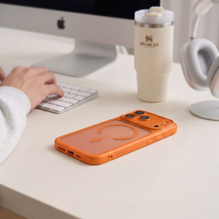Кейс Tech-Protect MagPeak MagSafe CC за iPhone 18 Pro / 17 Pro - матово оранжев