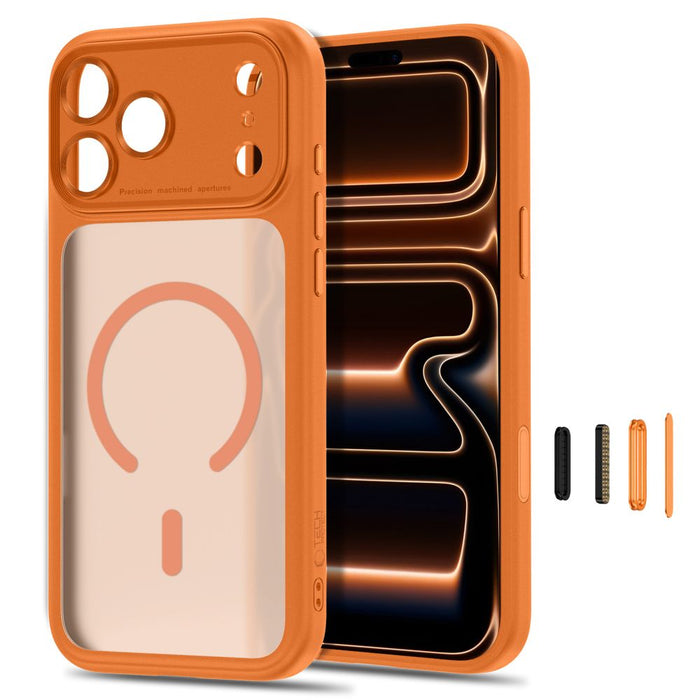 Кейс Tech-Protect MagPeak MagSafe CC за iPhone 18 Pro / 17 Pro - матово оранжев
