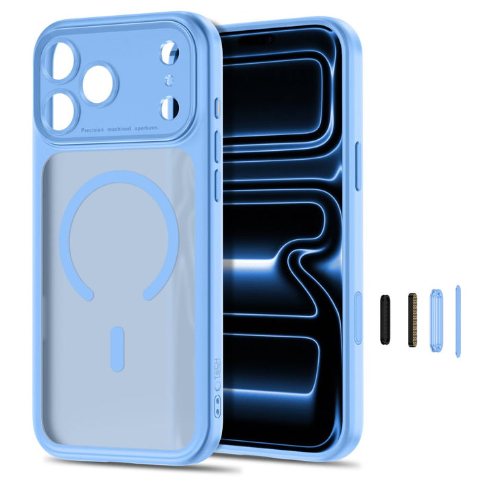 Кейс Tech-Protect MagPeak MagSafe CC за iPhone 18 Pro / 17 Pro - светло син матов