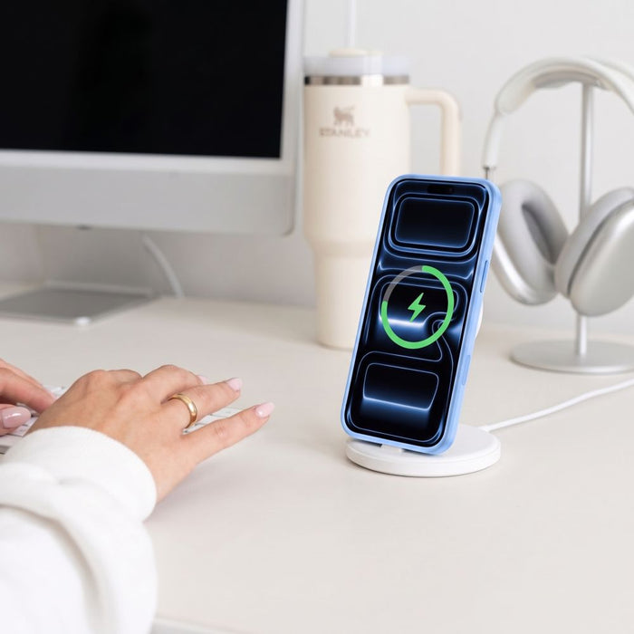 Кейс Tech-Protect MagPeak MagSafe CC за iPhone 18 Pro / 17 Pro - светло син матов
