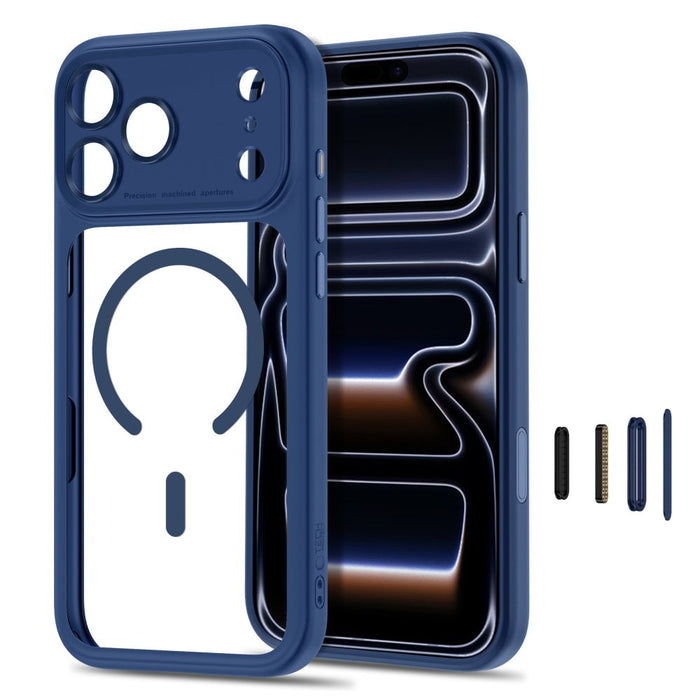 Кейс Tech-Protect MagPeak MagSafe CC за iPhone 18 Pro Max / 17 Pro Max - прозрачен, тъмносин