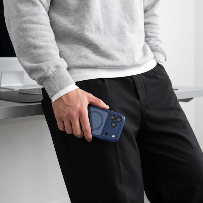 Кейс Tech-Protect MagPeak MagSafe CC за iPhone 18 Pro Max / 17 Pro Max - прозрачен, тъмносин
