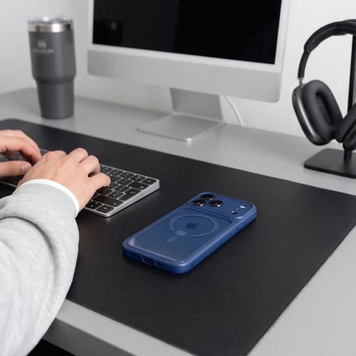 Кейс Tech-Protect MagPeak MagSafe CC за iPhone 18 Pro Max / 17 Pro Max - прозрачен, тъмносин
