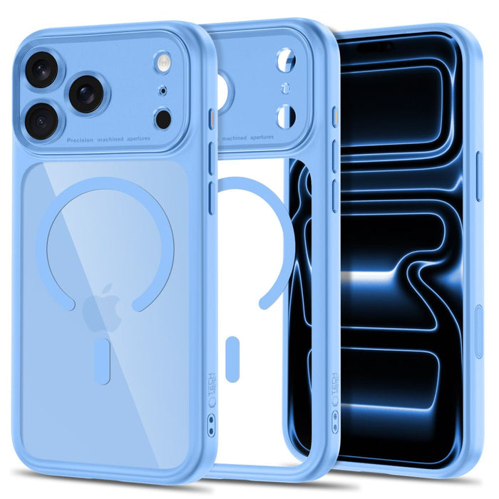 Кейс Tech-Protect MagPeak MagSafe CC за iPhone 18 Pro Max / 17 Pro Max - прозрачен син