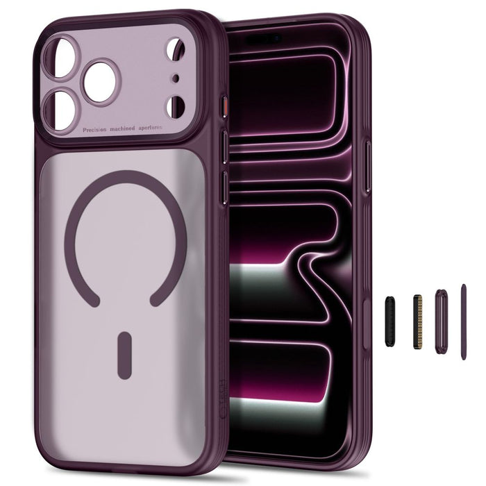 Калъф Tech-Protect MagPrime MagSafe CC за iPhone 18 Pro / 17 Pro - тъмно черешов мат