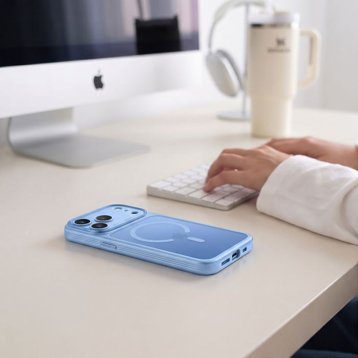 Кейс Tech-Protect MagPrime MagSafe CC за iPhone 18 Pro Max / 17 Pro Max - светло син, матов