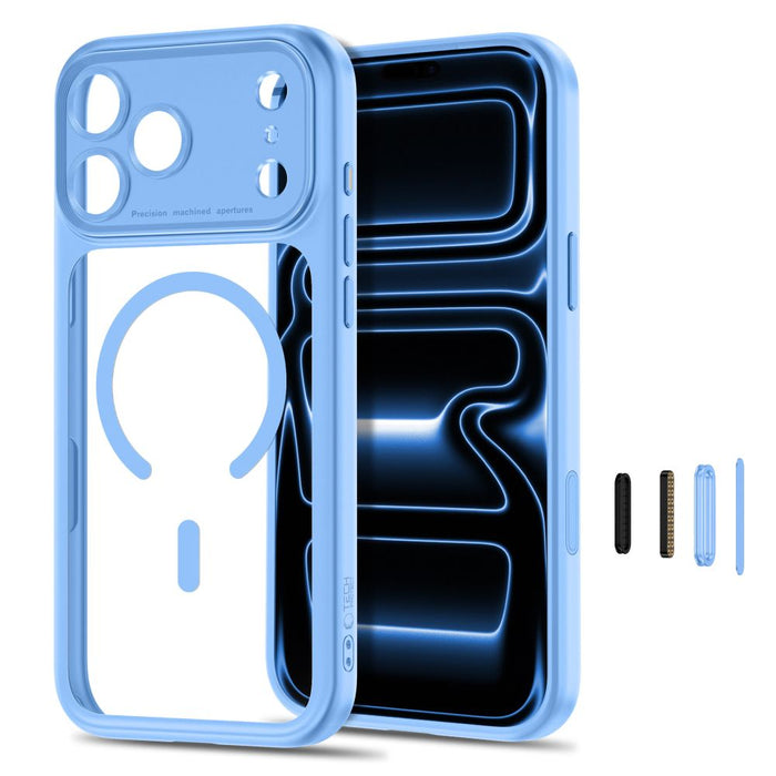 Калъф Tech-Protect MagPeak MagSafe CC за iPhone 18 Pro / 17 Pro - прозрачен син