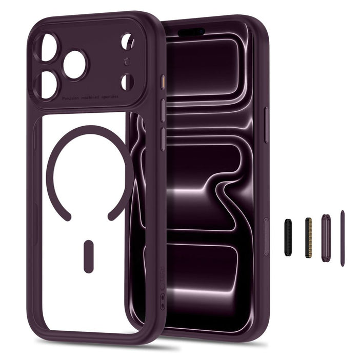 Кейс Tech-Protect MagPeak MagSafe CC за iPhone 18 Pro Max / 17 Pro Max - прозрачен бордо