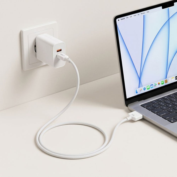 Кабел Tech-Protect MMC01 Ultraboost USB-C / MagSafe 3 140W 300 см за MacBook - бял