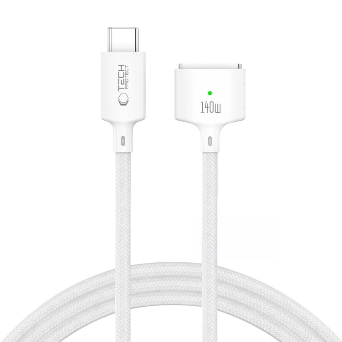 Кабел Tech-Protect MMC01 Ultraboost USB-C / MagSafe 3 140W 300 см за MacBook - бял