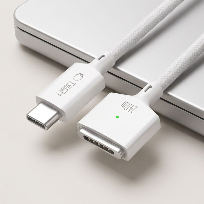 Кабел Tech-Protect MMC01 Ultraboost USB-C / MagSafe 3 140W 300 см за MacBook - бял
