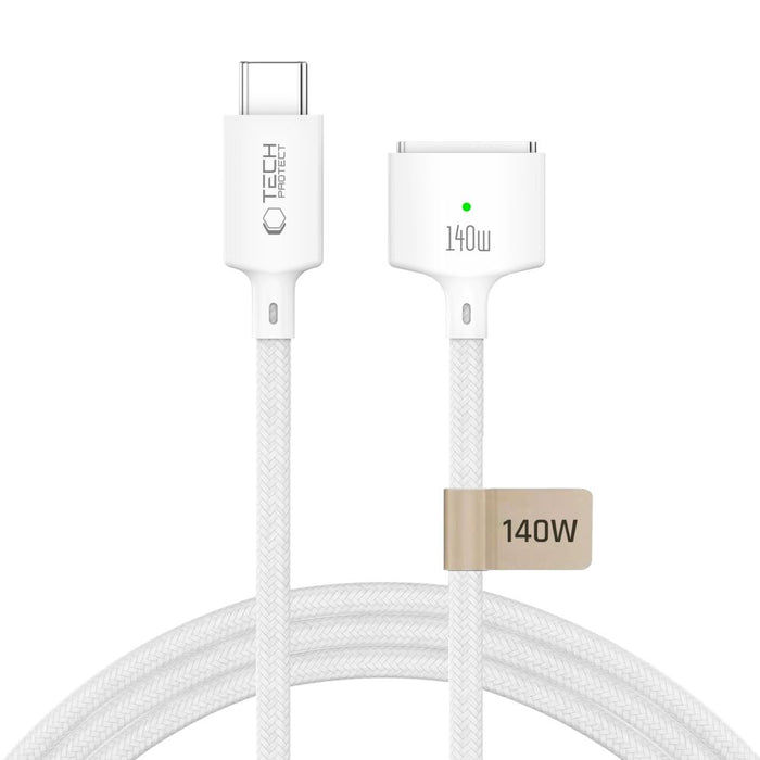 Кабел Tech-Protect MMC01 Ultraboost USB-C / MagSafe 3 140W 300 см за MacBook - бял