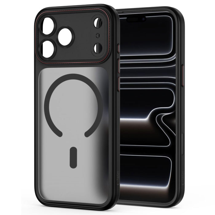 Кейс Tech-Protect MagCam MagSafe за iPhone 18 Pro / 17 Pro - матово черно и червено