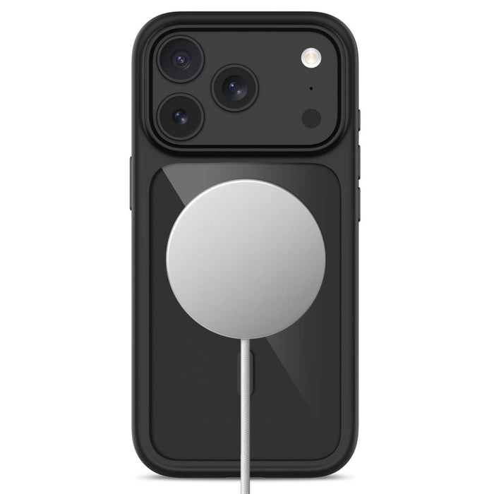 Tech-Protect MagOne CC MagSafe калъф + закалено стъкло (2 броя) за iPhone 18 Pro / 17 Pro - прозрачен черен