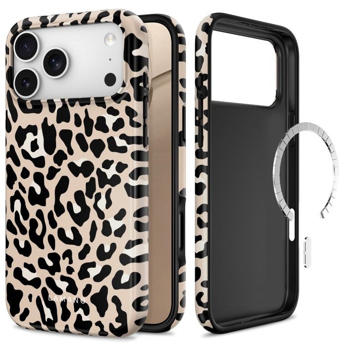 Калъф Tech-Protect Lamano MagSafe за iPhone 18 Pro Max / 17 Pro Max - бежов/черен