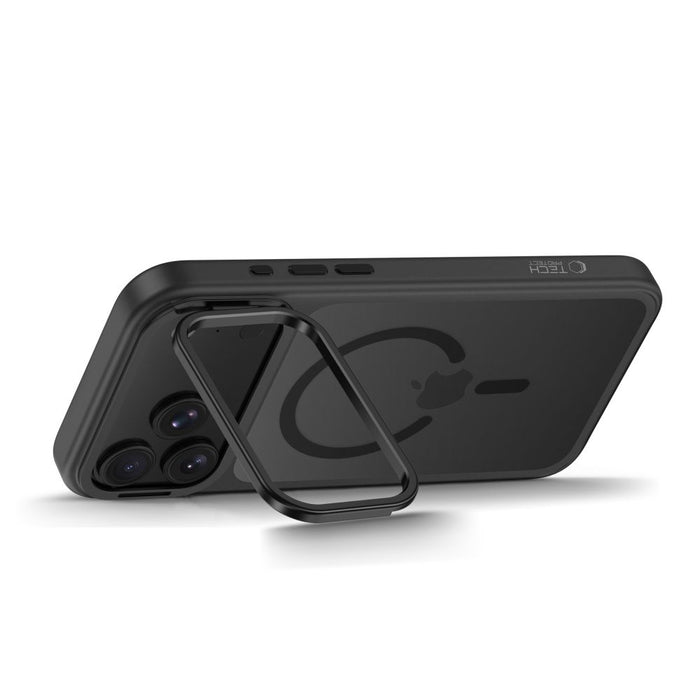 Калъф Tech-Protect MagStand MagSafe CC за iPhone 18 Pro Max / 17 Pro Max - матово черен