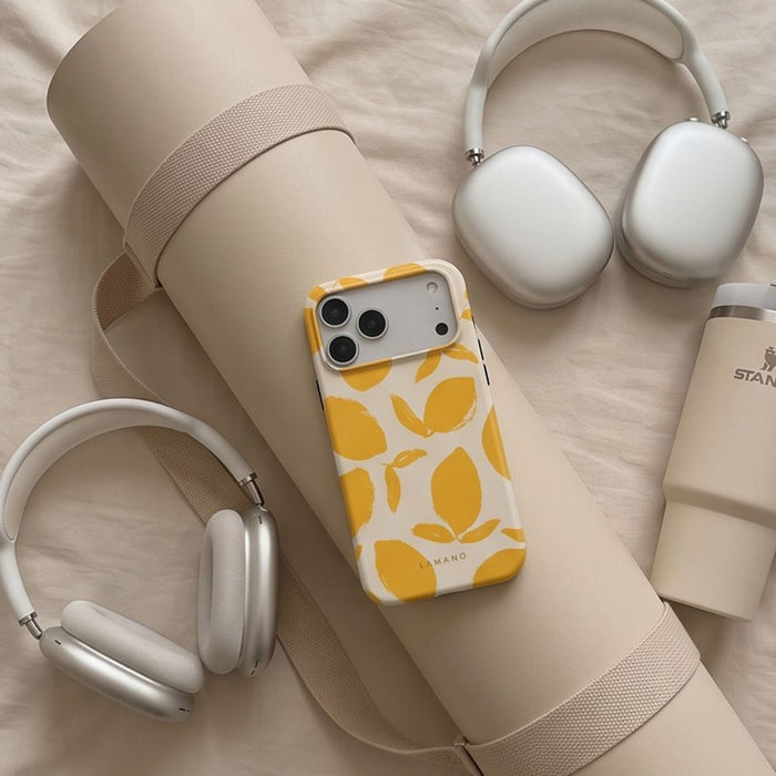 Калъф Tech-Protect Lamano MagSafe за iPhone 18 Pro / 17 Pro - жълт и бял