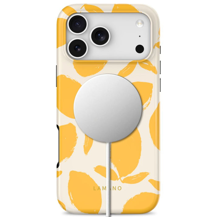 Калъф Tech-Protect Lamano MagSafe за iPhone 18 Pro / 17 Pro - жълт и бял